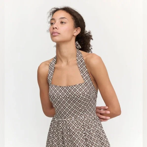 The Fleur Midi Dress in Chocolate Circular Lattice - Picture 3 of 5